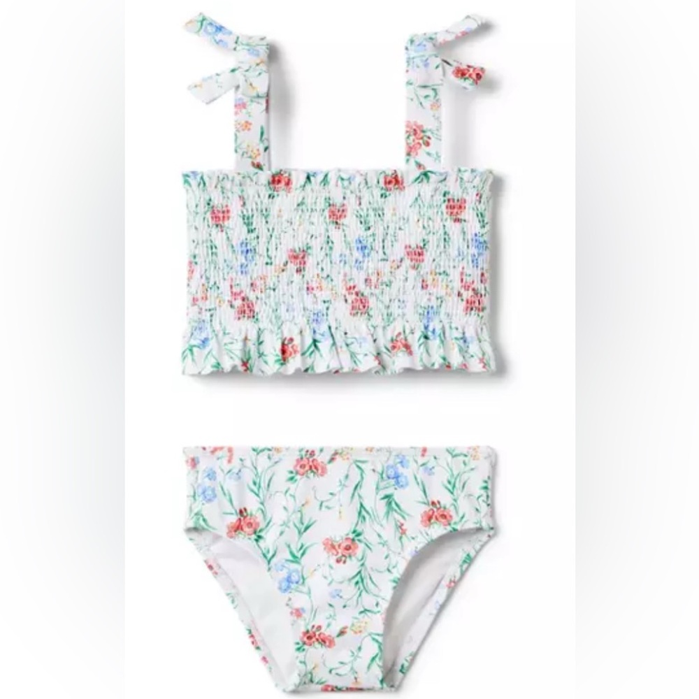 Janie and Jack | Recycled Floral Smocked 2-Piece Swimsuit | 5T
